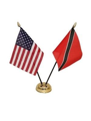 Trinidad and Tobago with USA Friendship Table Flag
