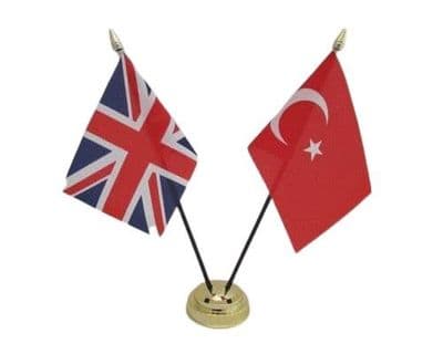 Turkey with UK Friendship Table Flag