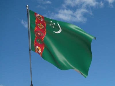 Turkmenistan Flag 5ft x 3ft