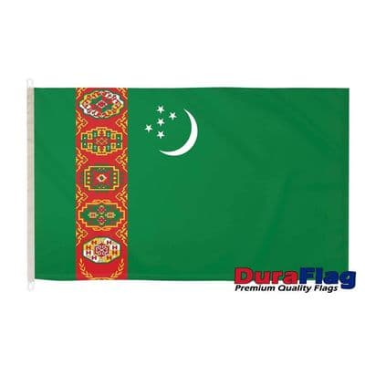 Turkmenistan Flag - 5ft x 3ft | Premium Quality DuraFlag D Clips