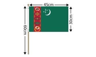 Turkmenistan Large Hand Flag 18