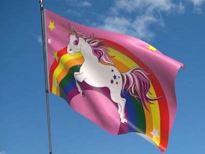Unicorn Rainbow 5ft x 3ft Flag