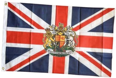 Union Jack Crest Flag - 3ft x 2ft | Heavy Knitted Polyester