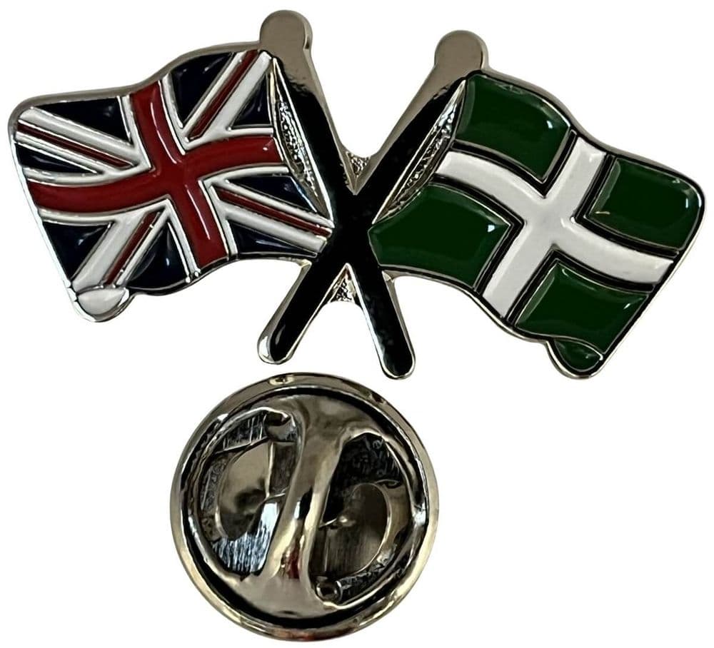 Union Jack & Devon Pin Badge - NWFlags