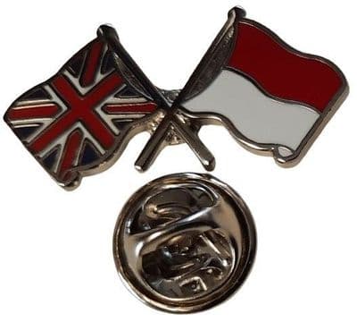 Union Jack & Indonesia Pin Badge