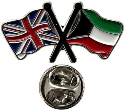 Union Jack & Kuwait Pin Badge