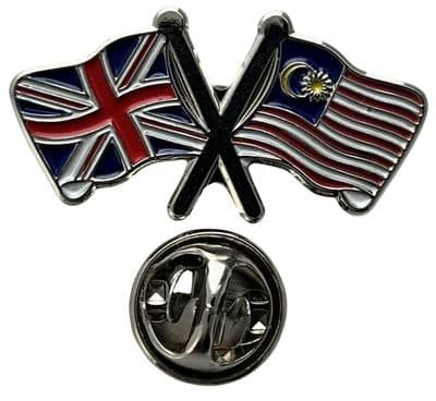 Union Jack & Malaysia Pin Badge