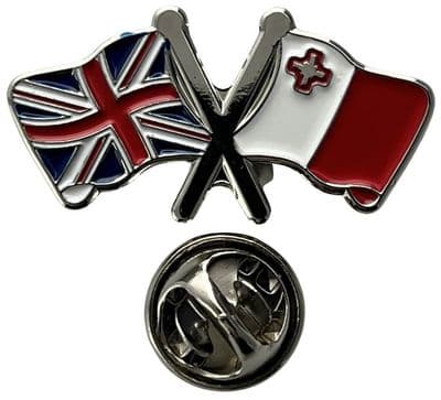 Union Jack & Malta Pin Badge
