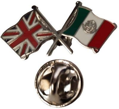 Union Jack & Mexico Pin Badge