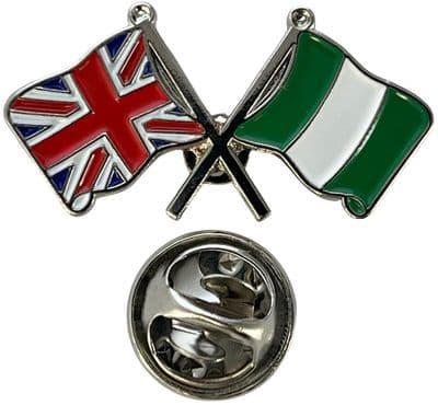 Union Jack & Nigeria Pin Badge