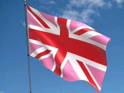 Union Jack Pink and Red Gay Pride 5ft x 3ft Flag