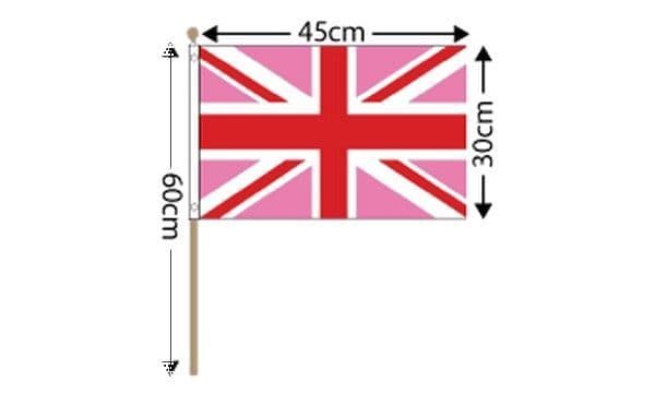 Union Jack Pink Large Hand Flag | Buy Union Jack Pink Large Hand Flag