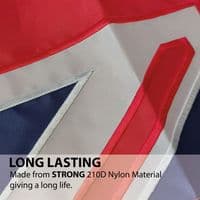 Union Jack Sewn Nylon Flag with Eyelets - 15ft x 1ft | NWFlags