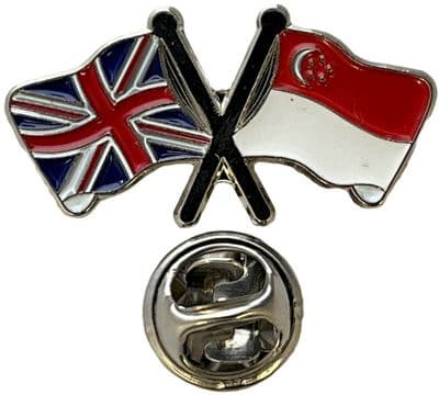 Union Jack & Singapore Pin Badge