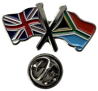 Union Jack & South Africa Pin Badge