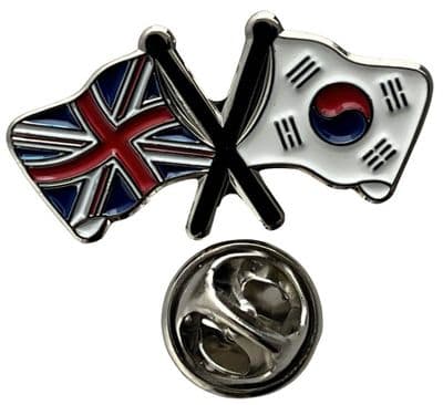 Union Jack & South Korea Pin Badge