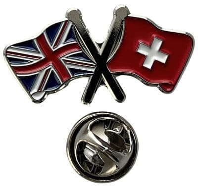 Union Jack & Switzerland Pin Badge