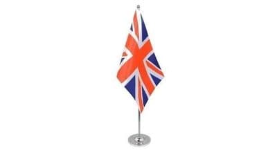 Union Jack Table Flag - Satin