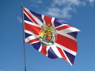 Union Jack with Crest 5ft x 3ft Flag