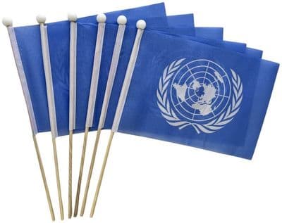 United Nations Hand Flag - 6 Pack