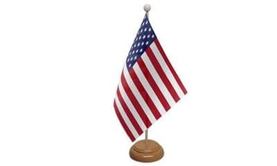 USA Table Flag - Wood