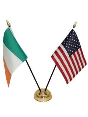 USA with Ireland Friendship Table Flag