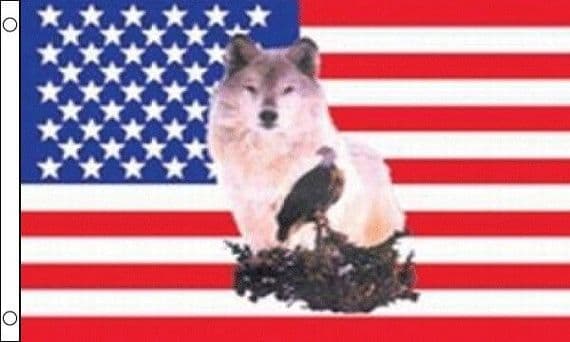 USA & Wolf & Eagle Flag | Buy USA & Wolf & Eagle Flag | NWFlags