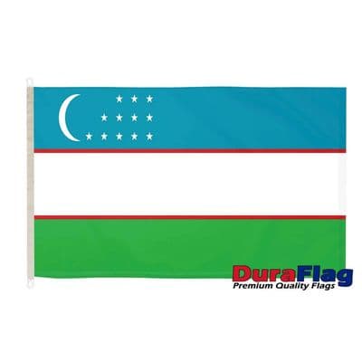 Uzbekistan Flag - 5ft x 3ft | Premium Quality DuraFlag D Clips