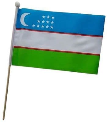 Uzbekistan Hand Flag