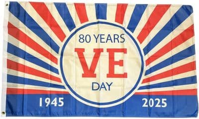 VE Day 80 Years (Design A) 5ft x 3ft Flag