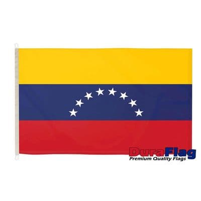 Venezuela 8 Stars Flag - 5ft x 3ft | Premium Quality DuraFlag D Clips
