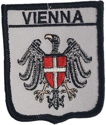 Vienna on Shield Embroidered Sew on patch