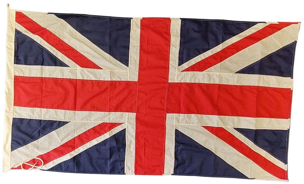 Vintage Union Jack Hand Sewn Cotton Flag 5ft x 3ft Indoor use only