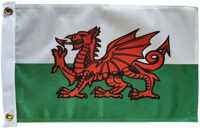 Wales Flag 1.5ft x 1ft - Knitted Heavy Polyester Small Flag with 2 Eyelets