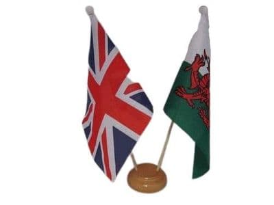 Wales Friendship Wooden Table Flag