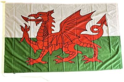 Wales Premium Quality Flag with Rope & Toggle - 5ft x 3ft