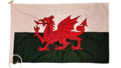 Wales Sewn Flag with Rope & Toggle - 3ft x 2ft