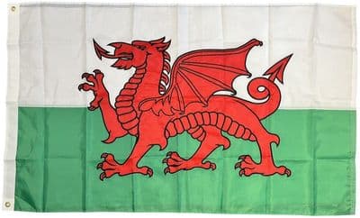 Wales Sewn Nylon Flag with Eyelets - 5ft x 3ft