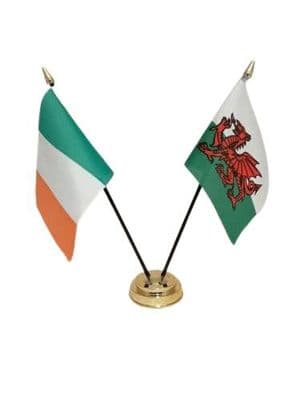 Wales with Ireland Friendship Table Flag