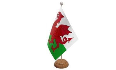 Wales Wooden Table Flag