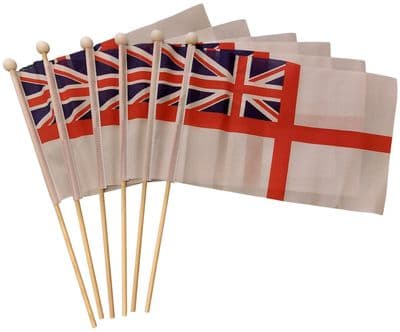 White Ensign Hand Flag - 6 Pack