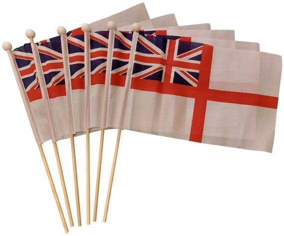 White Ensign Hand Flag - 6 Pack | Free UK Delivery | NWFlags