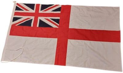 White Ensign Sewn Flag with Rope & Toggle - 5ft x 3ft