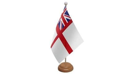 White Ensign Table Flag - Wood