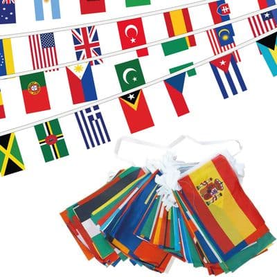 World Country Mixed Bunting (55m) - 200 Flags