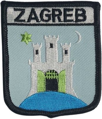 Zagreb on Shield Embroidered Sew on patch