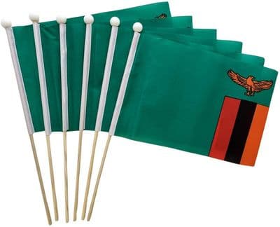 Zambia Hand Flag - 6 Pack