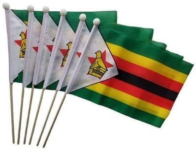 Zimbabwe Hand Flag - 6 Pack