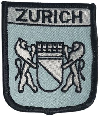 Zurich on Shield Embroidered Sew on patch