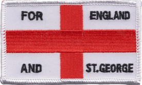 'For England and St George' Rectangular Embroidered Patch (a397)